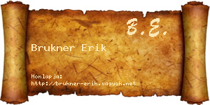 Brukner Erik névjegykártya